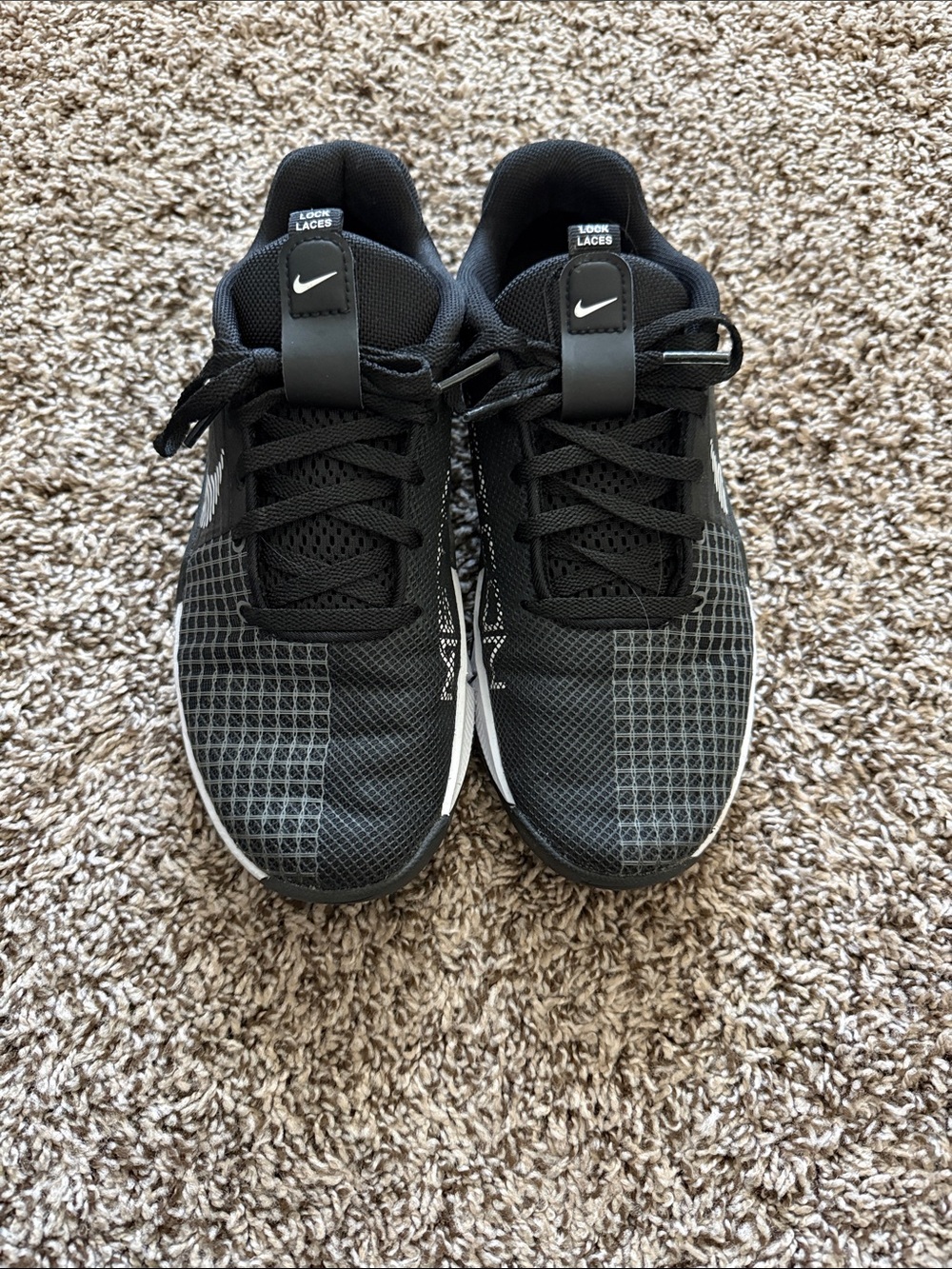 Nike Women’s Black Athletic Mesh Sneakers with White Accents